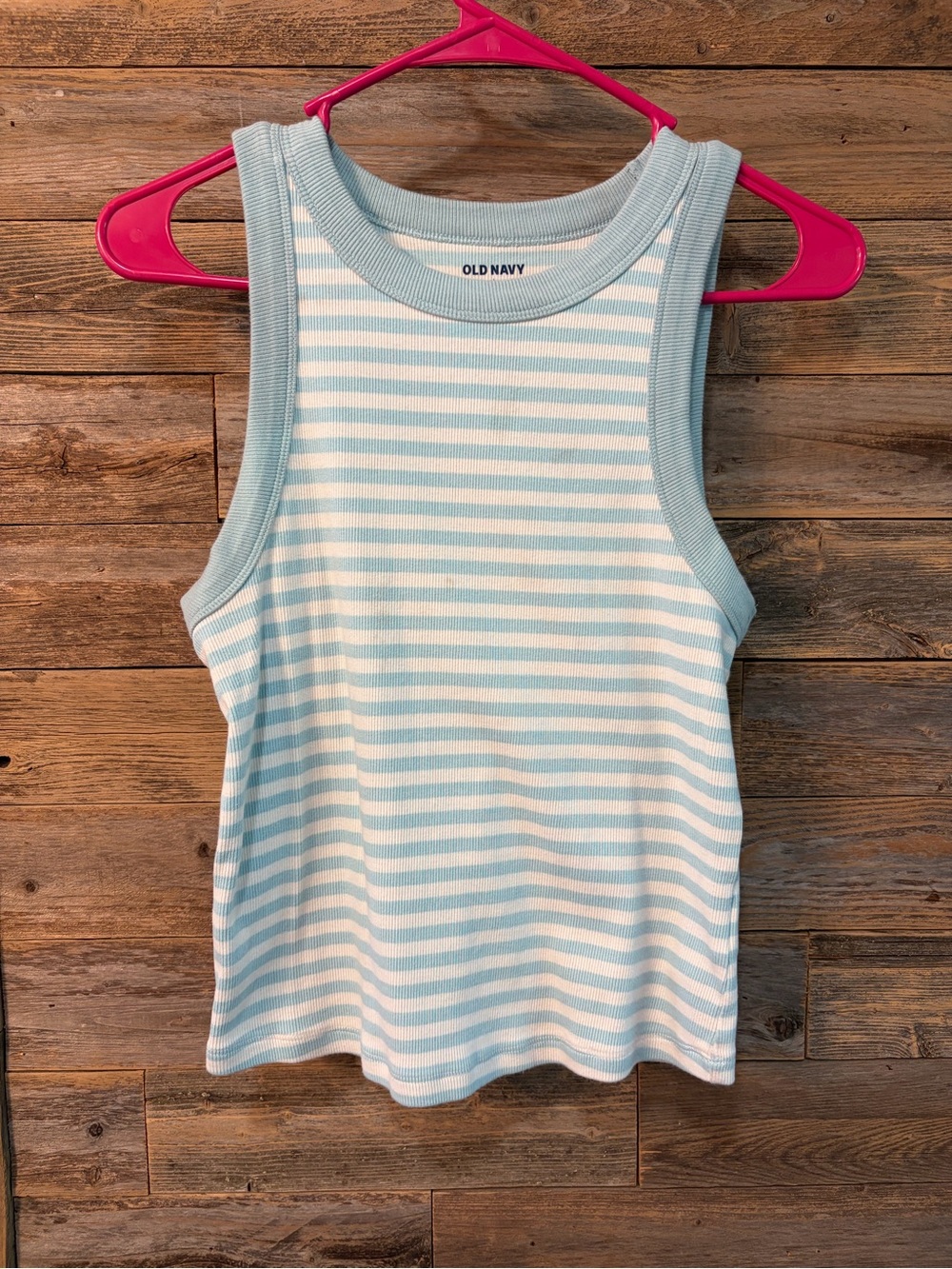 Old Navy Blue & White Striped Ribbed Tank - size L